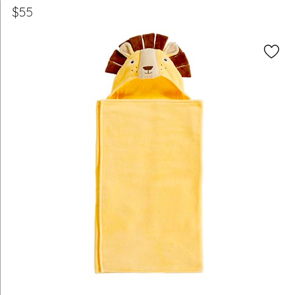 Pottery Barn Kids Lion Bath Wrap NWT Yellow